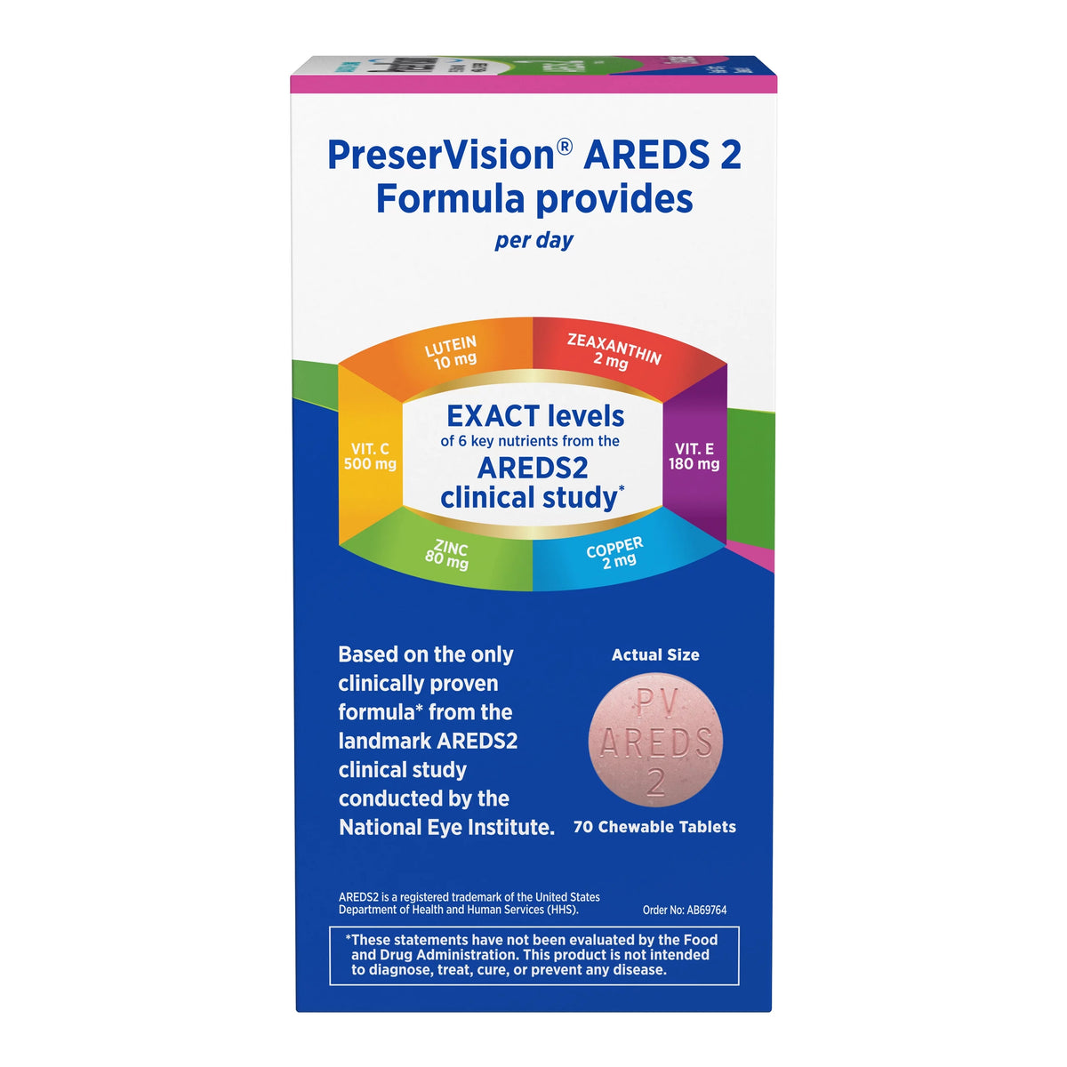 70 Chewable Tablets Eye Vitamin and Mineral Supplement B160488