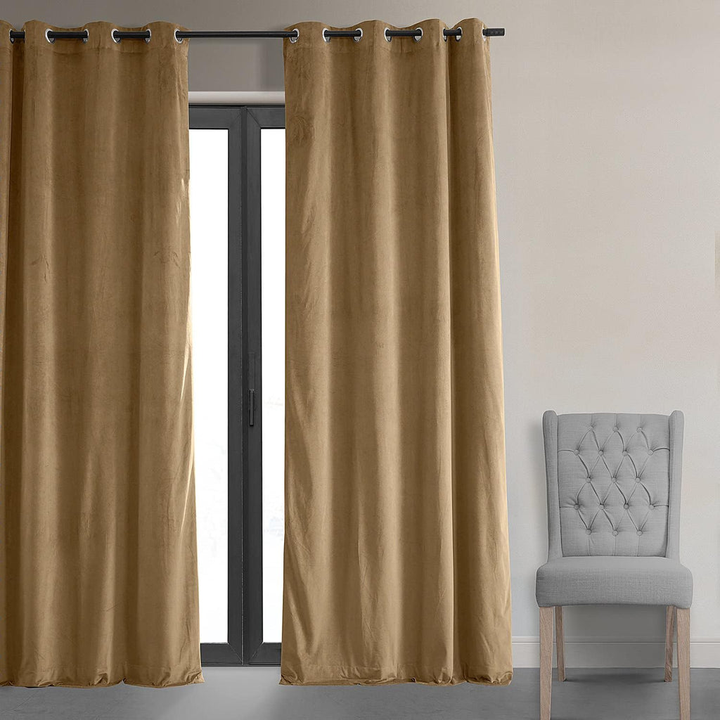 Amber Gold Blackout Velvet Curtains 50 X 96 K8322
