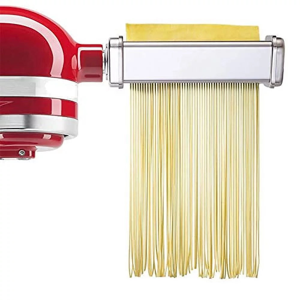 Pasta Attachment for KitchenAid Stand Mixer, Pasta Sheet Roller, Spaghetti Cutter and Fettuccine Cutter Pasta Maker Stainless Steel Accessories 3Pcs K360