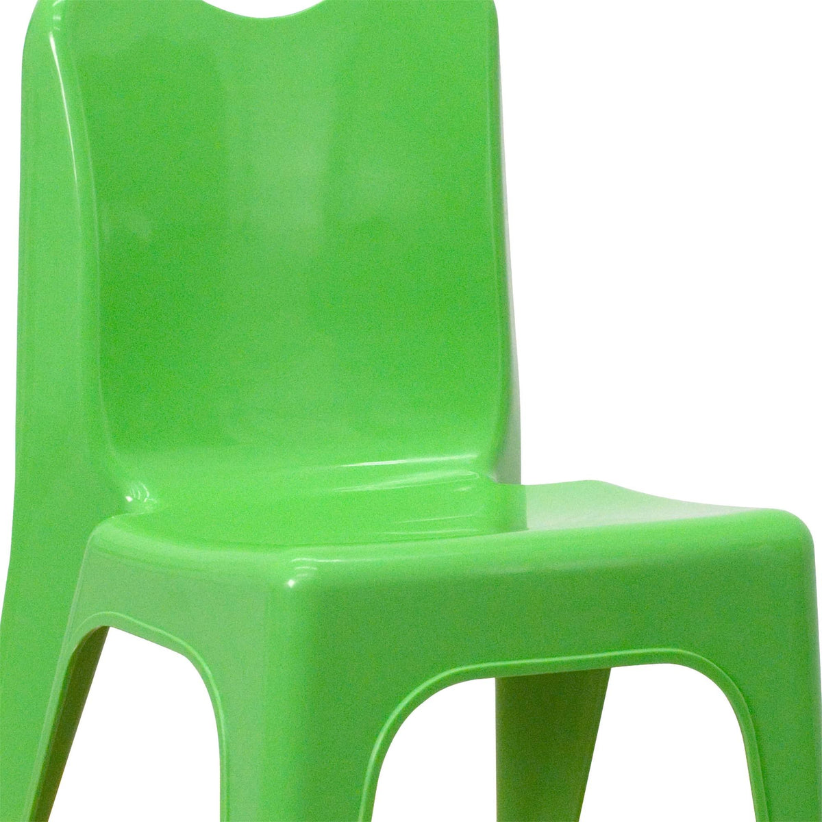 Green Plastic Stackable School Chair with Carrying Handle N47601