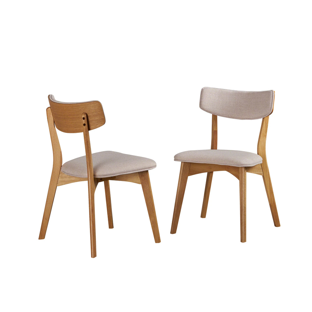 Light Beige Fabric Dining Chairs Q608