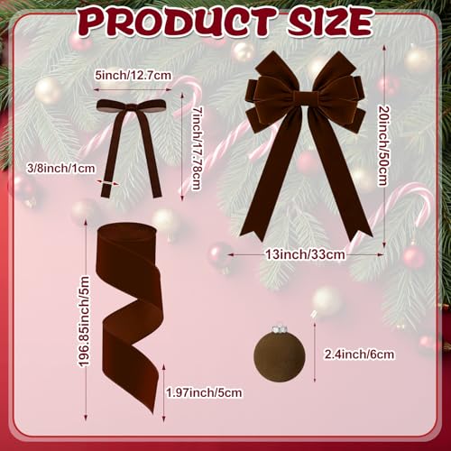 26 PCS Wine Red Velvet Christmas Ornaments Kit Y41905