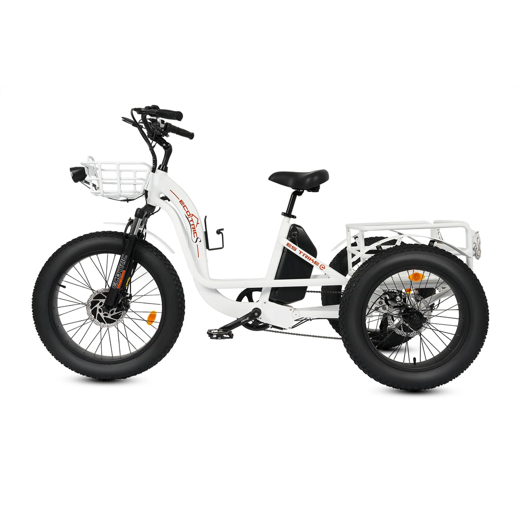 Electric Tricycle Fat Tire 750W 48V White R9242