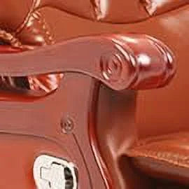 Massage Office Chair with Footrest Genuine Leather Fully Reclining Solid Wood Handrail Adjustable Tilt Back Angle Black X19178