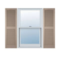 Vinyl Standard Cathedral Top Center Mullion with Open Louver Shutters 14 1/2x22 x 60x22 W H73426