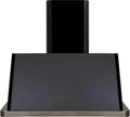 Glossy Black Wall Mount Range Hood with 600 CFM Blower I61918