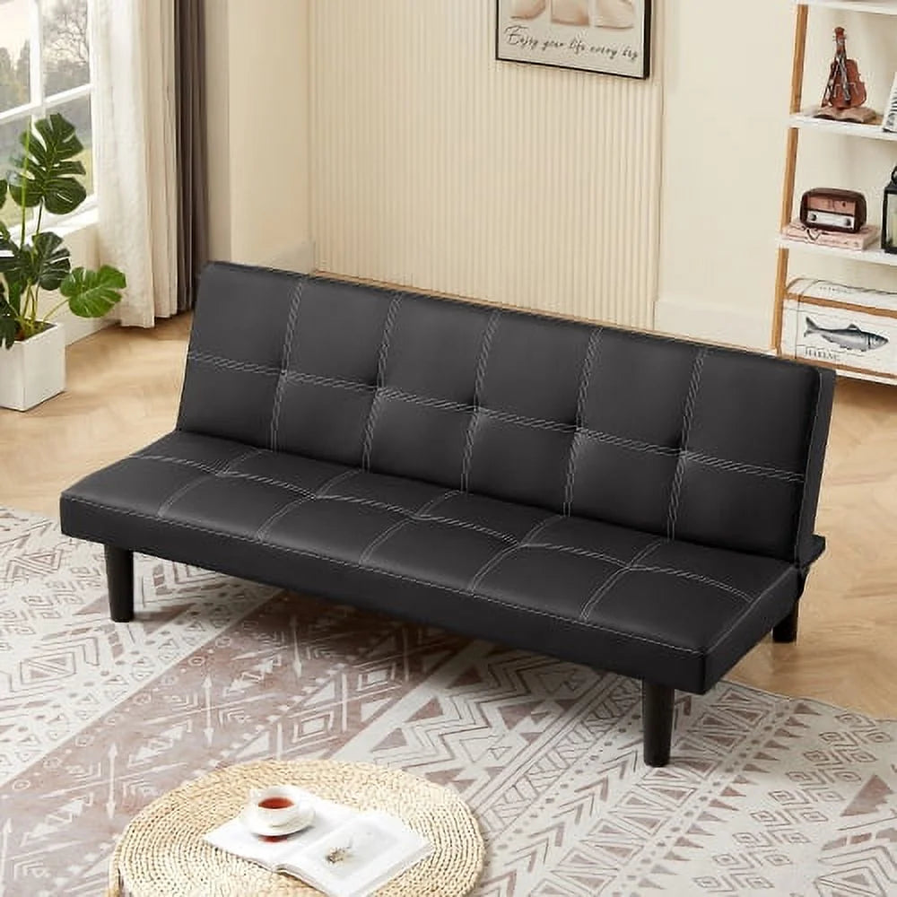 Black Velvet Convertible Sofa Bed V33578