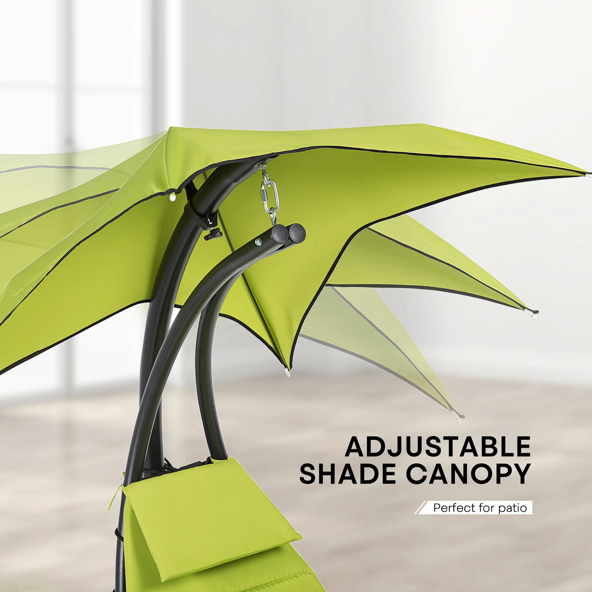 Hanging Chaise Lounge Chair Swing Hammock Chair Steel Green Q700187