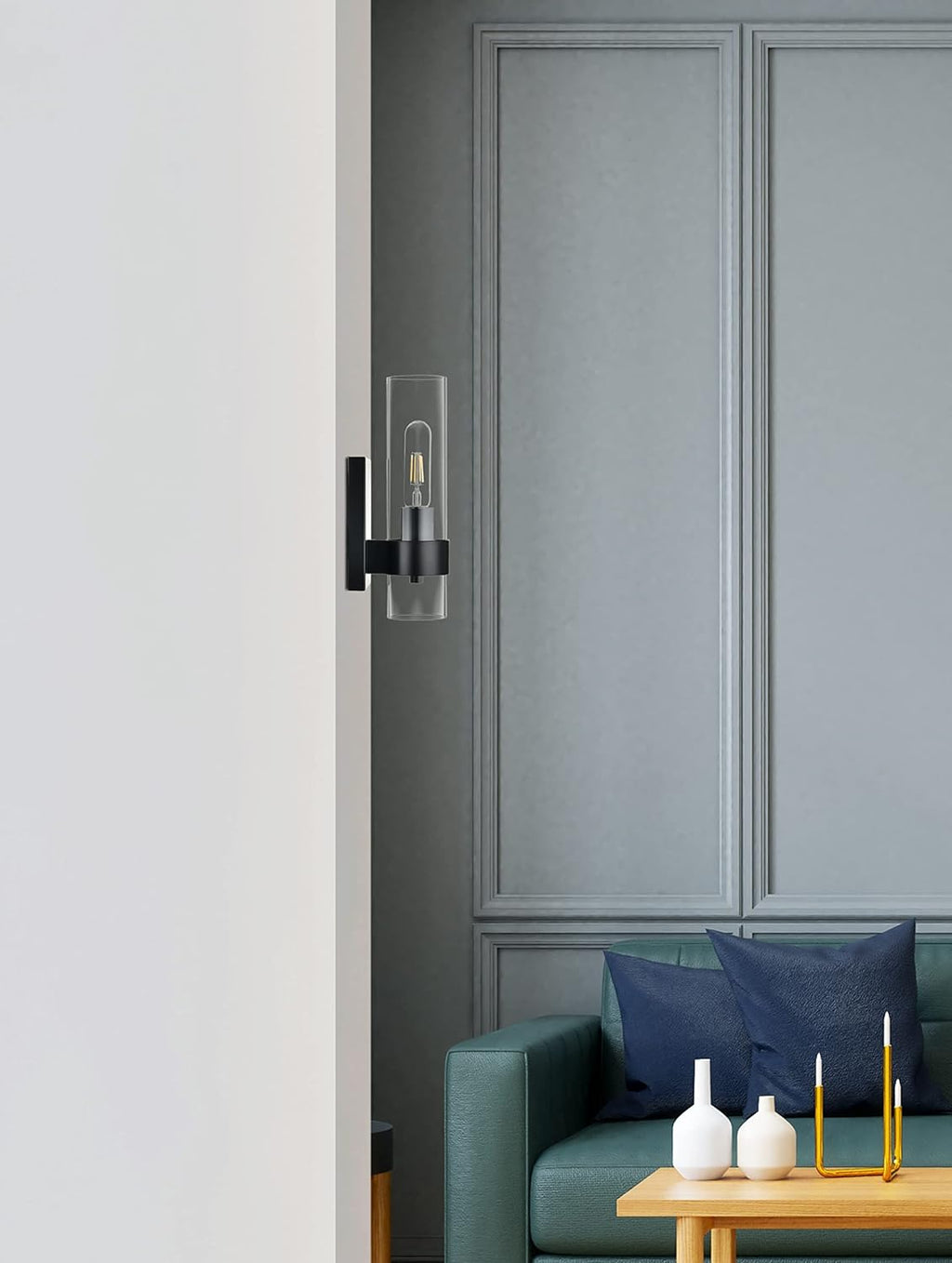 Black Glass Wall Sconce Z8092