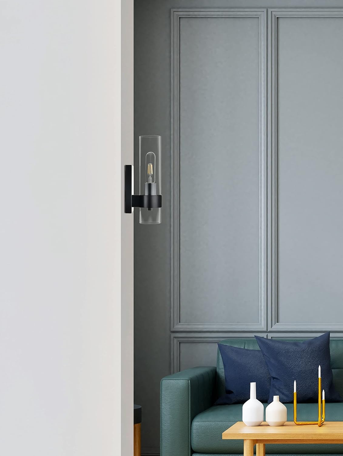 Black Glass Wall Sconce Z8092