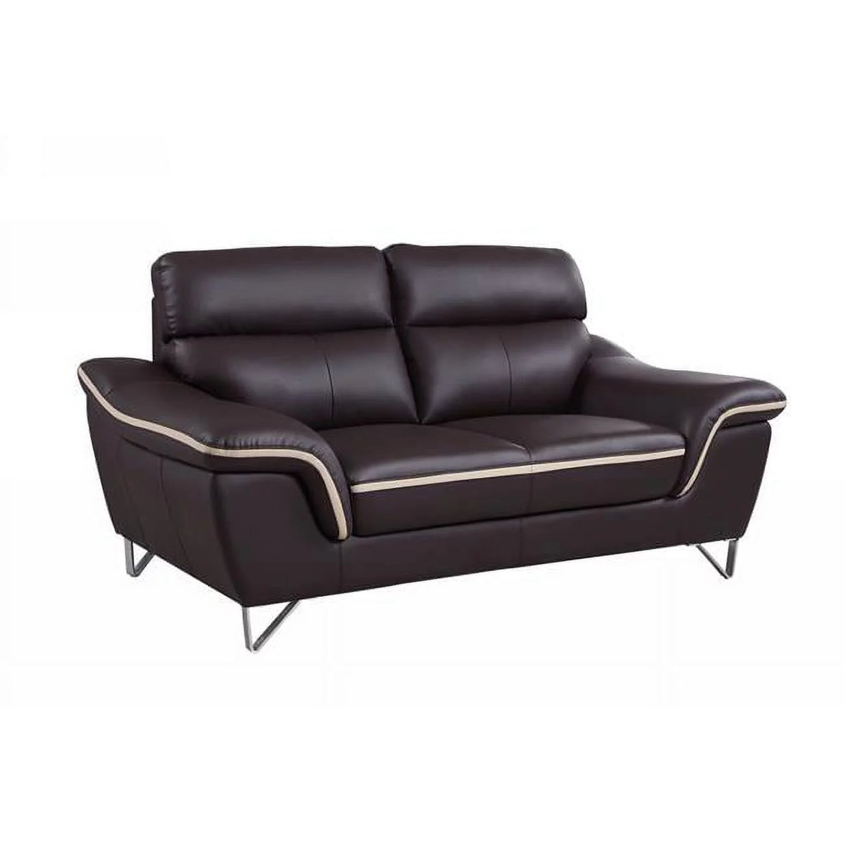 Brown Leather Loveseat O7423