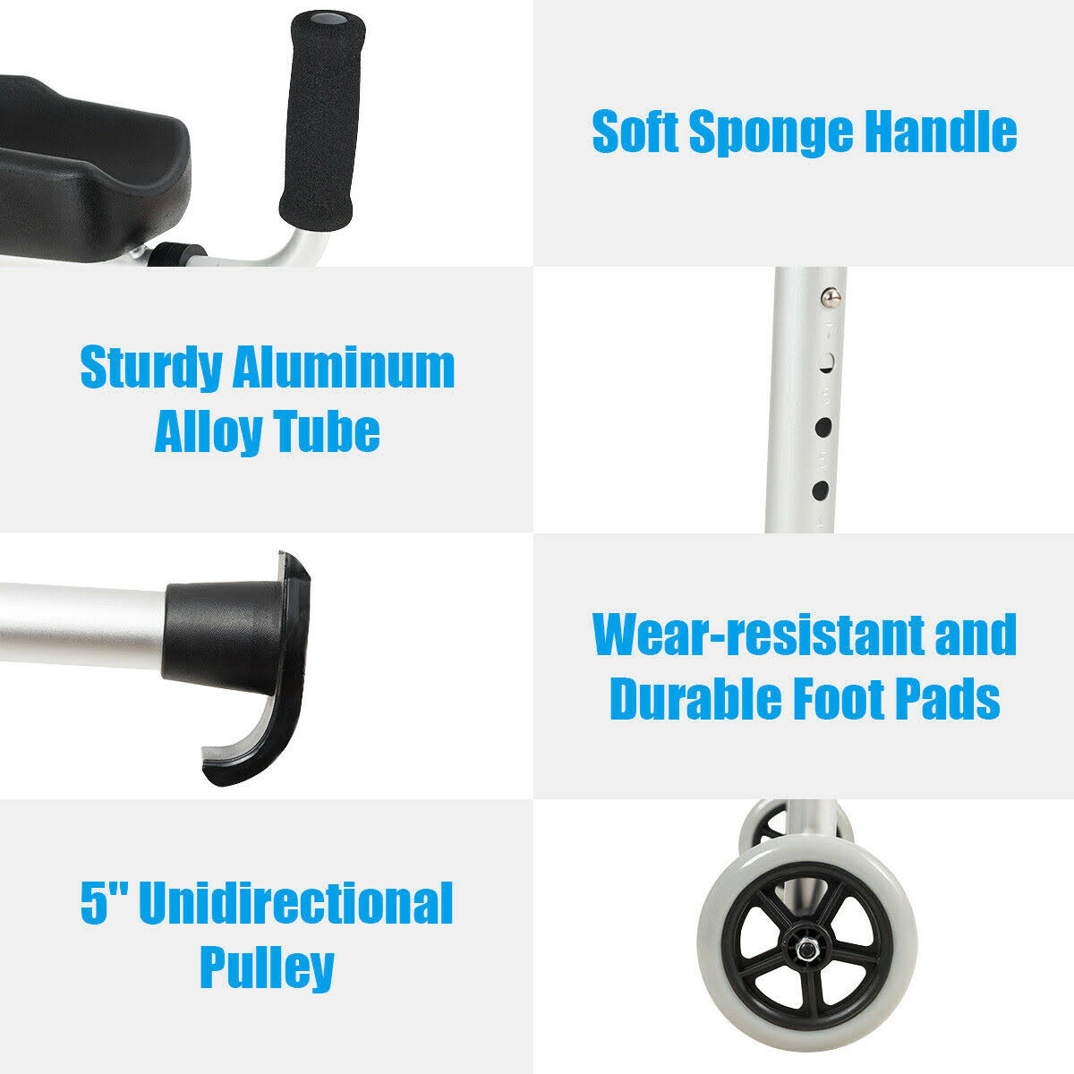 Folding Height Adjustable Walking Frame with Armrest J894150