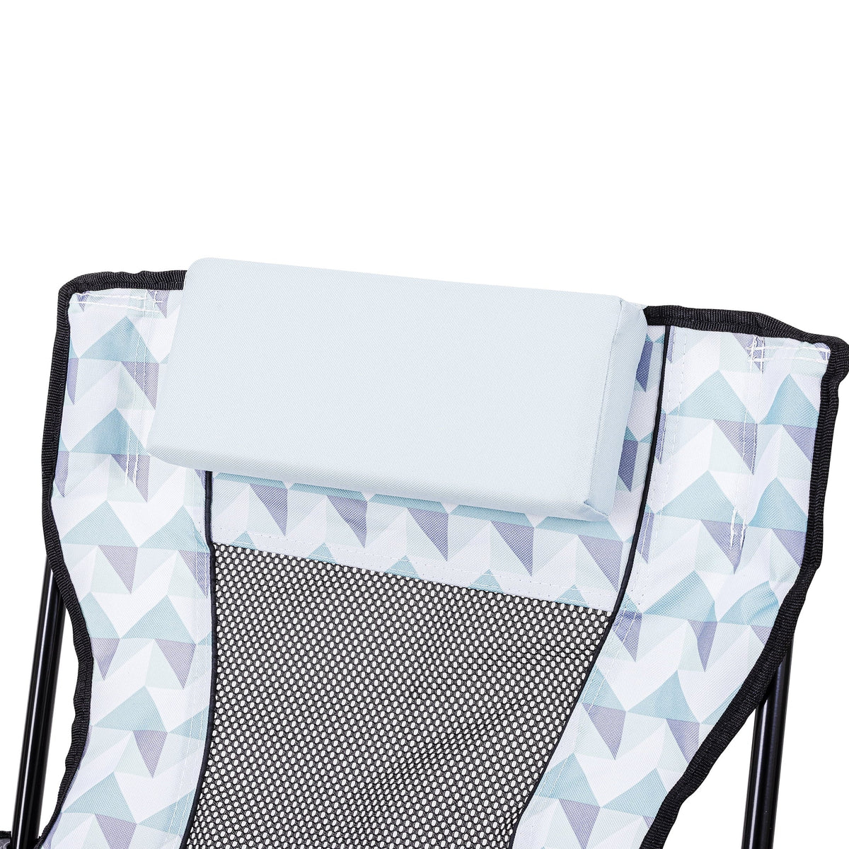 Blue and White Camp Chair with Footrest D90696
