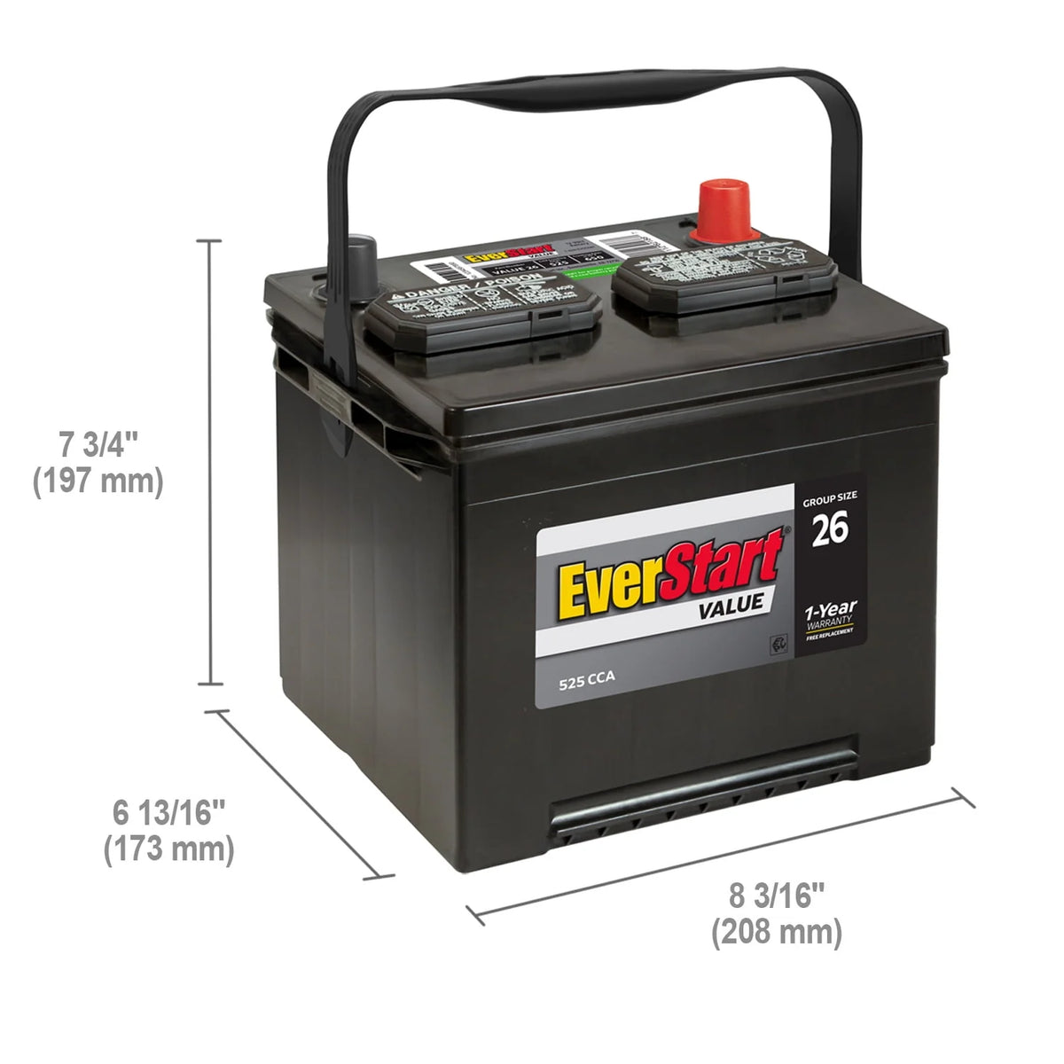 12 Volt 525 CCA Lead Acid Automotive Battery W40440