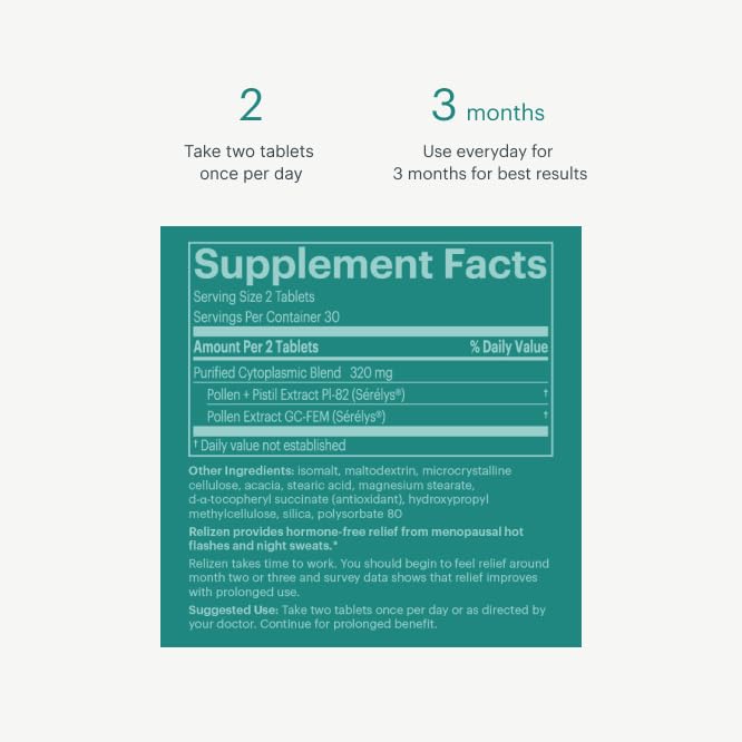 Hormone-Free Menopause Relief Hot Flashes Night Sweats 60 Tablets T8668