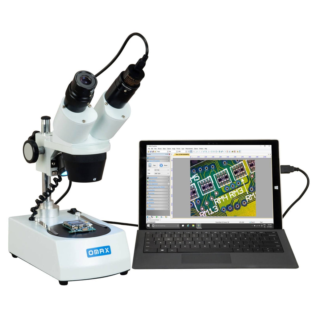Binocular Stereo Microscope with Dual LED Lights and 1.3MP USB Camera L64864