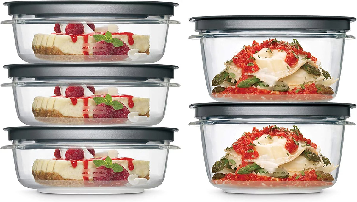 Set of 5 Clear Food Storage Containers Q7378