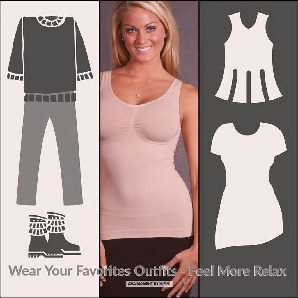 Plus Shapewear Tank Top with Wire-free Bra B756565
