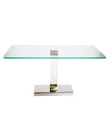 Glass Rectangular Cake Stand with Acrylic Stem B238