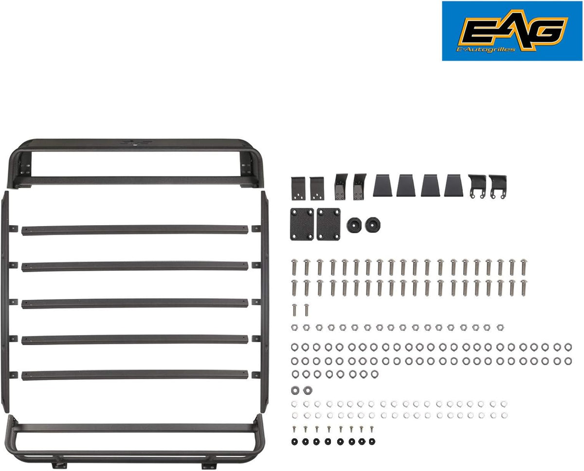 Black Steel Roof Cargo Basket Rack U523065