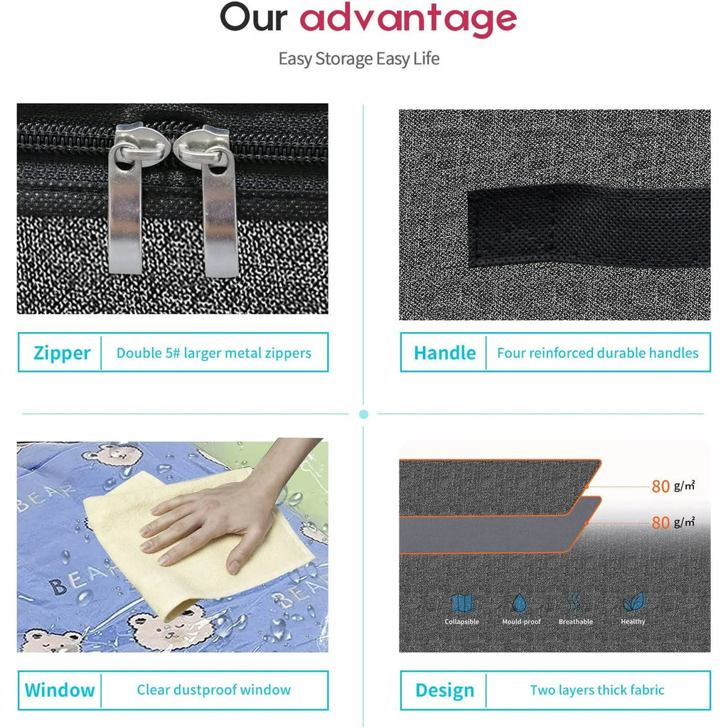 Breathable Zippered Storage Bag with Clear Window E1675