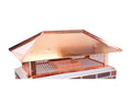 Copper Multi-Flue Chimney Cap with Hip and Ridge Lid and 14-inch Mesh Height W3921