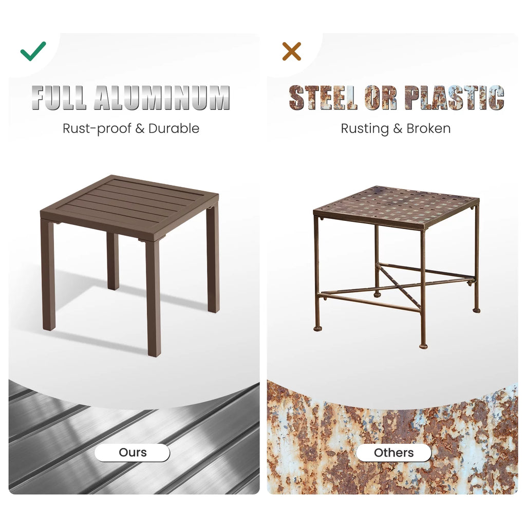 Brown Square Aluminum Bistro Table R3272