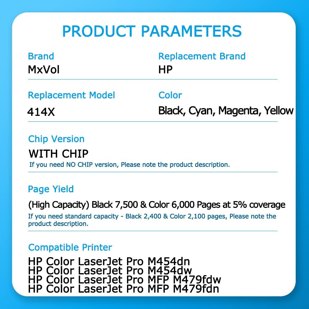 Remanufactured Toner Cartridge 4-Pack for HP 414X Printer G718