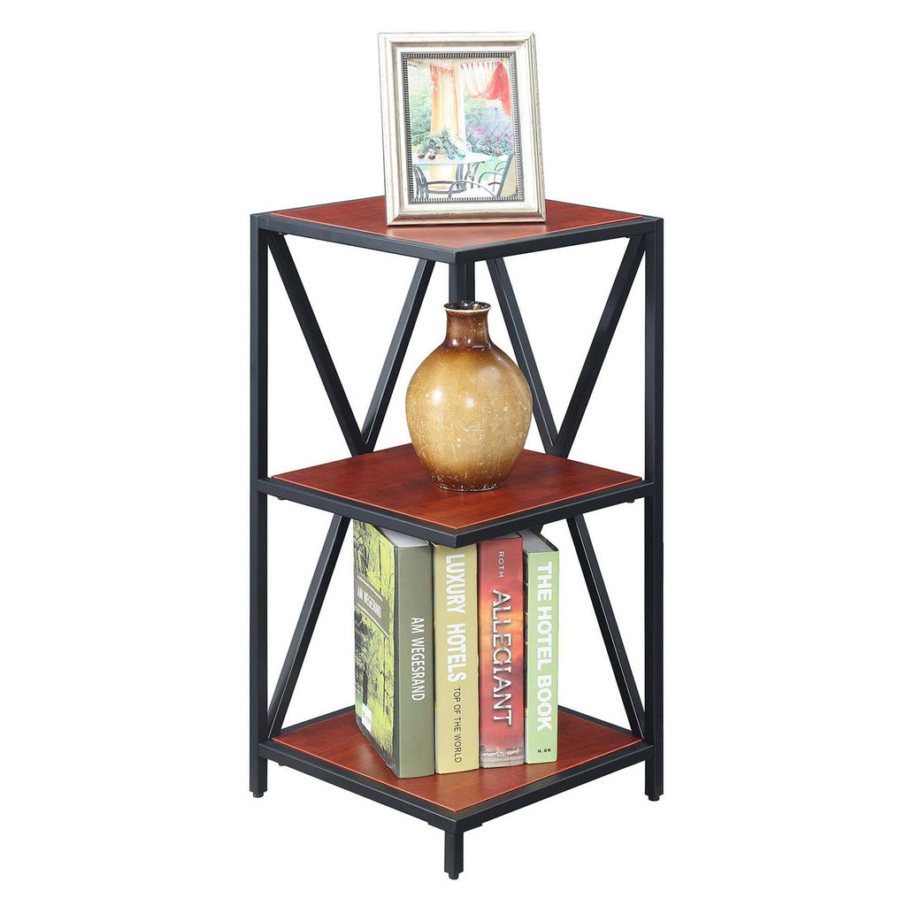 3 Tier Corner Bookcase Cherry/Black L8010