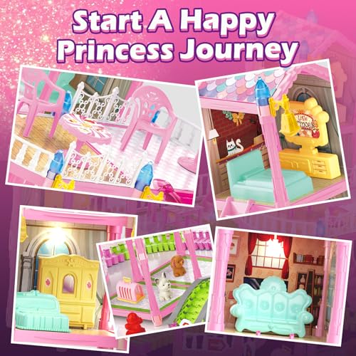 Doll House with Lights, 3 Dolls, 4 Floors A11472