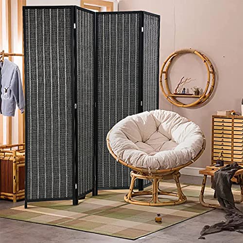 Black 6 Panel Folding Room Divider, 17.7" Wide G115094