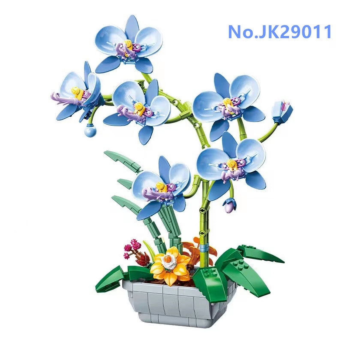 Building Blocks DIY Bricks Flowers Potted Plant Puzzle Butterfly Orchid Home Decor C558911