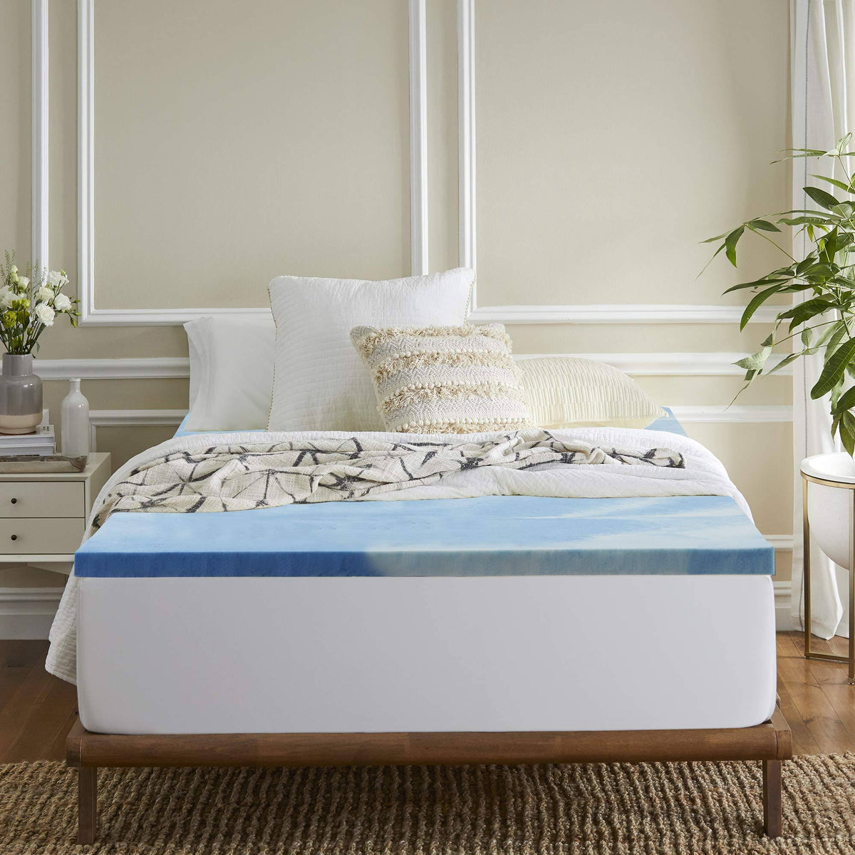 3-Inch Memory Foam Mattress Topper, California King, Blue Gel Q250
