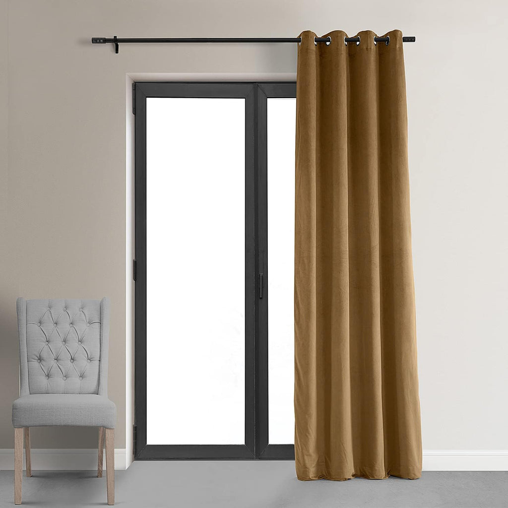 Amber Gold Blackout Velvet Curtains 50 X 96 K8322