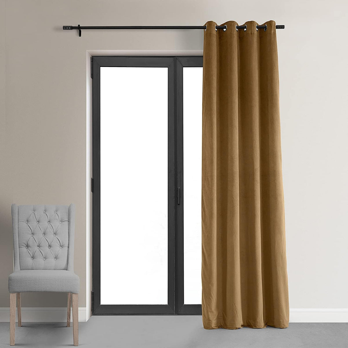 Amber Gold Blackout Velvet Curtains 50 X 96 K8322