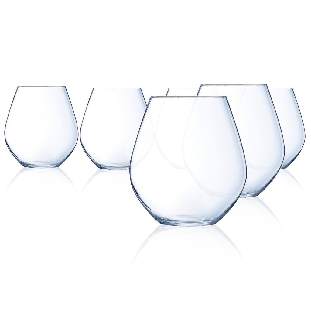 Clear Stemless Red Wine Glass Set of 6 I451959