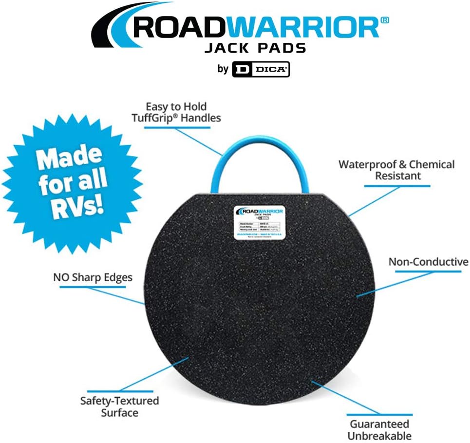 Heavy Duty RV Jack Pad, Stackable, Waterproof, 12-inch X 1.5", Pack of 2 W487