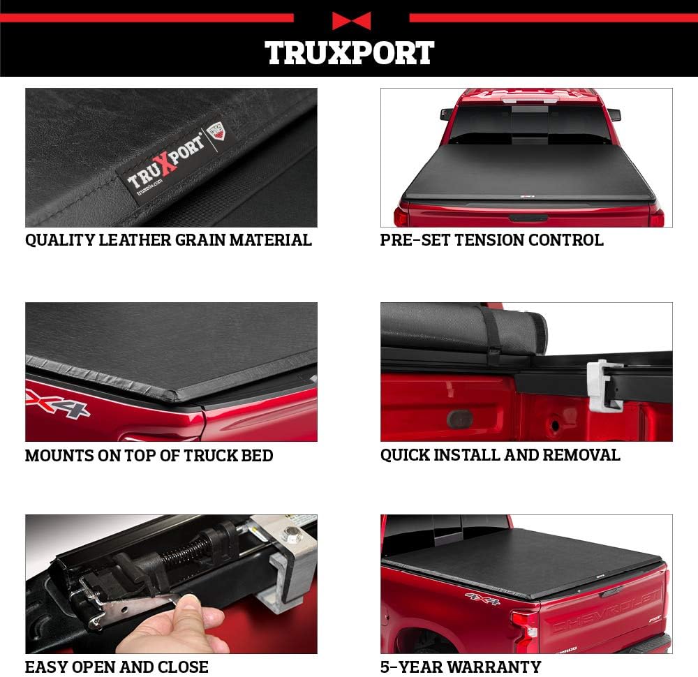 Soft Roll Up Truck Bed Tonneau Cover for Nissan Titan 5' 7" Bed G3340