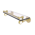 16 in. Glass Shelf with Groovy Accents Satin Brass U372104