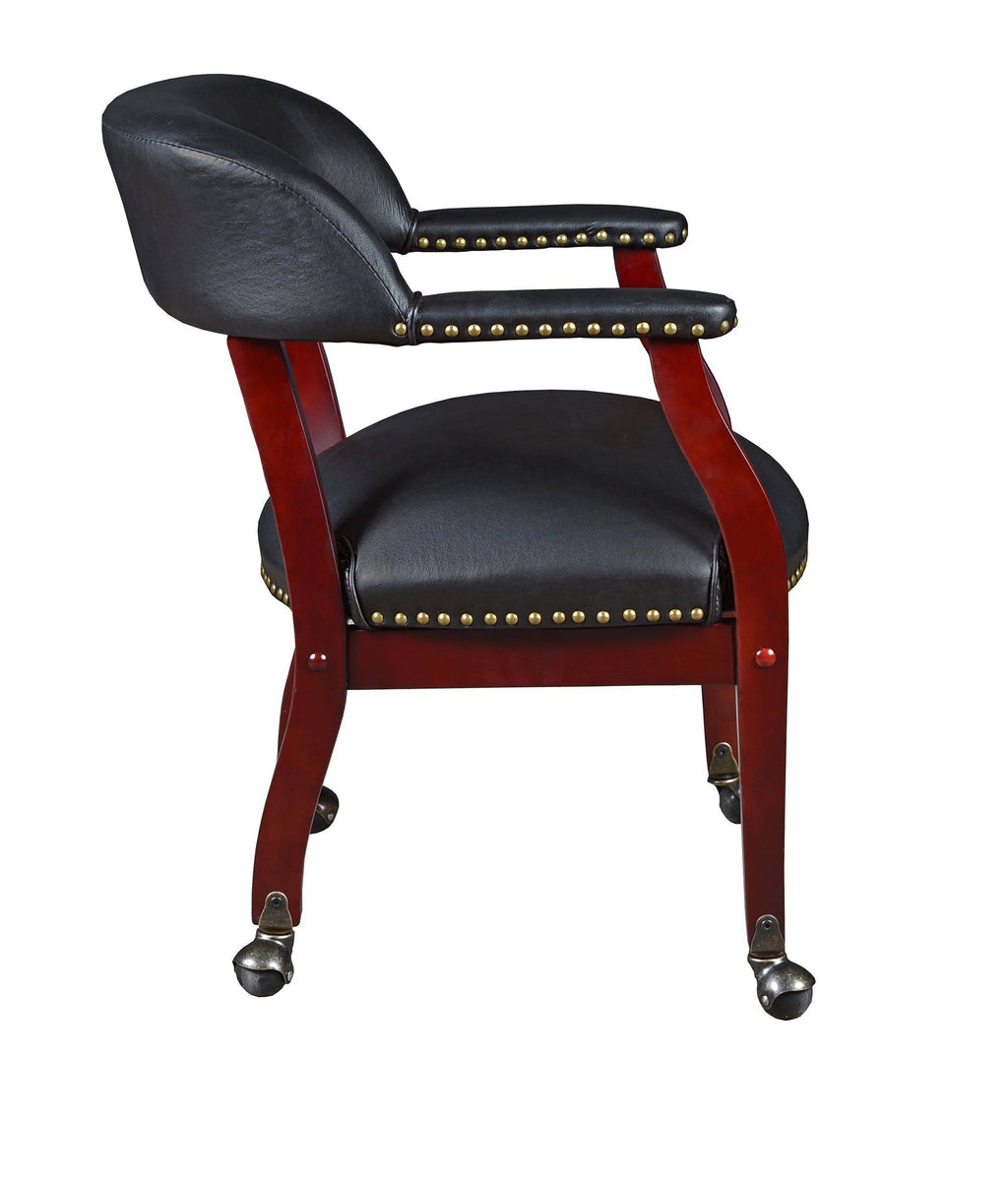 Black Captain Chair with Casters Q219684