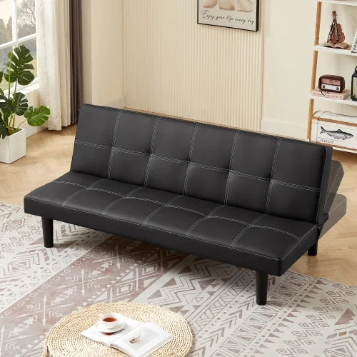 Black Velvet Convertible Sofa Bed V33578