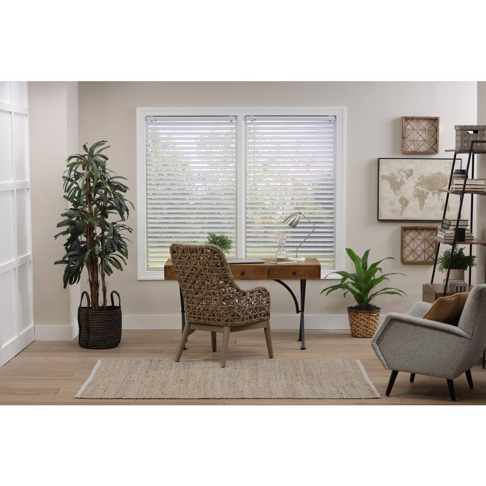 White Cordless Room Darkening Vinyl Blinds with 2 in. Slats 68 in. W x 72 in. K444434