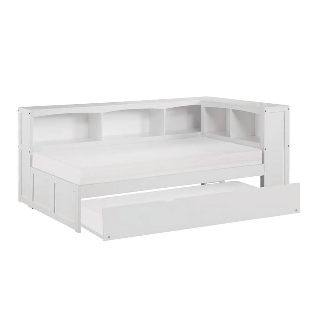 White 5-Shelf Wood Twin Corner Bed Y375486