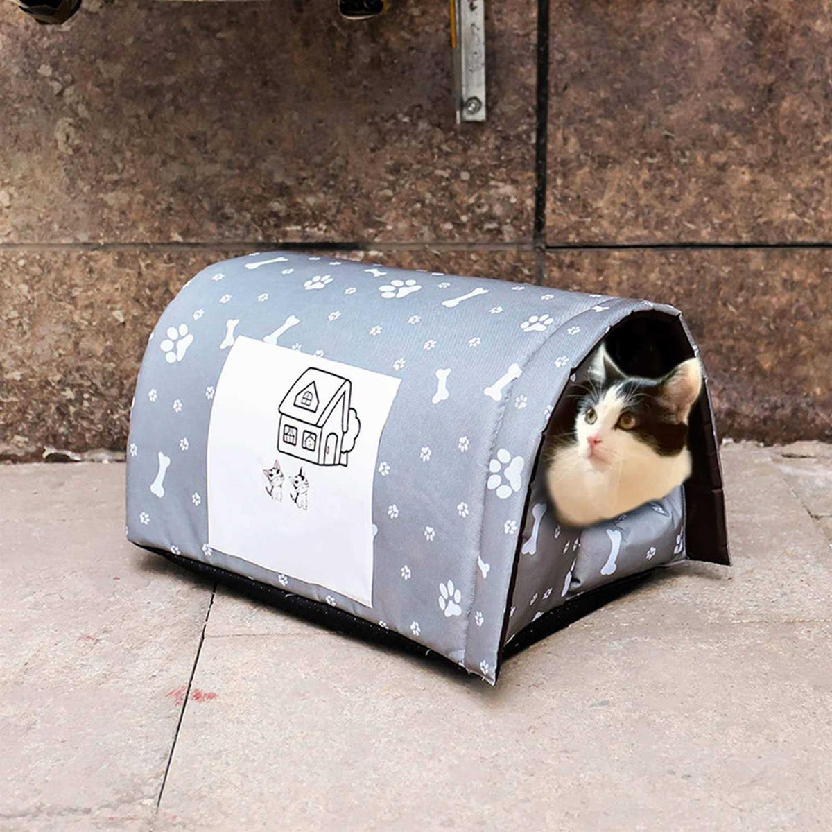 Outdoor Foldable Cotton Filled Cat House H447