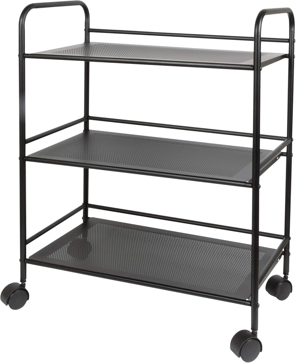 Black 4-Tier Metal Rolling Utility Cart Y8854