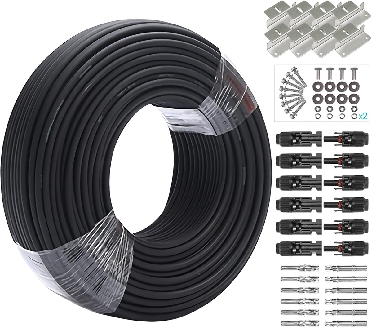 20 Feet 10AWG Solar Extension Cable with Female and Male Connector O796174