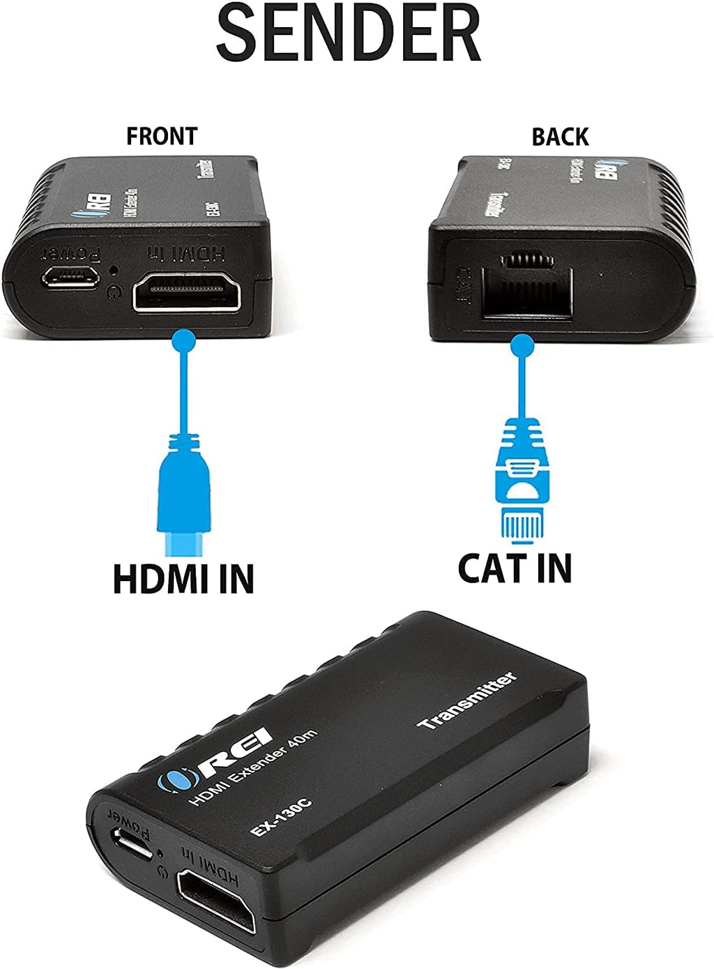 HDMI to Ethernet Extender RJ45 130 Feet 1080P Transmitter & Receiver X9467