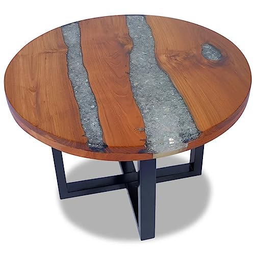 Teak Resin Round Coffee Table 23.6" B869316