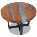 Teak Resin Round Coffee Table 23.6" B869316