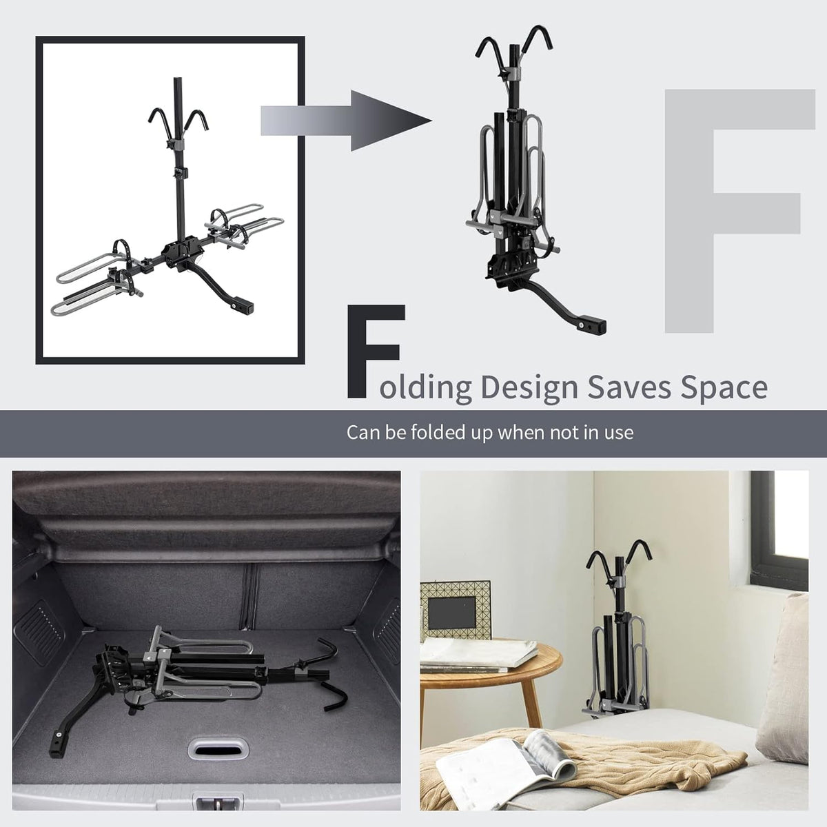 Folding 2-Bike Hitch Mount Bike Rack V153073